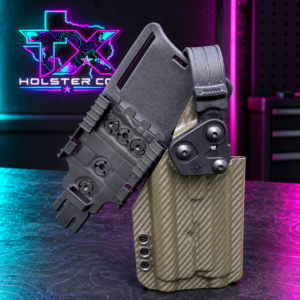 TX Holster Co. Lockdown olive carbon weave holster and mounting hardware